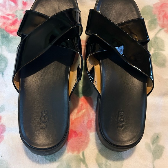UGG Shoes - UGG Glossy Black Women's Sandals